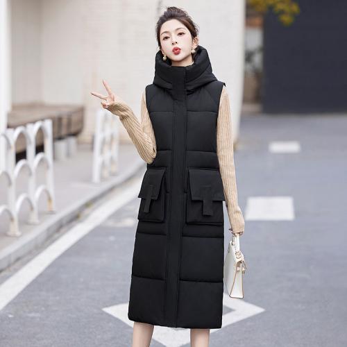 Polyester long style & With Siamese Cap Women Parkas & thermal Solid PC