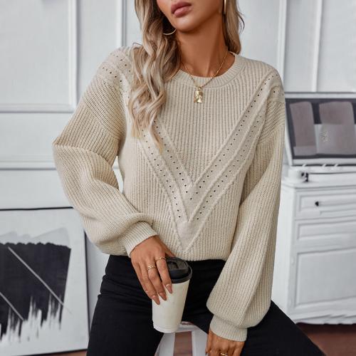 Polyester Soft Women Sweater autumn and winter design & slimming Solid PC