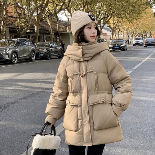 Polyester long style & windproof Women Parkas & with detachable hat Solid PC