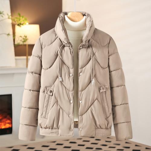 Polyester windproof Women Parkas & thermal Solid PC