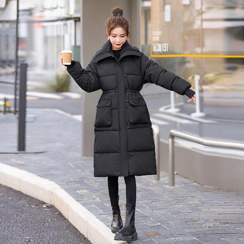 Polyester Waist-controlled & long style & windproof Women Parkas Solid PC