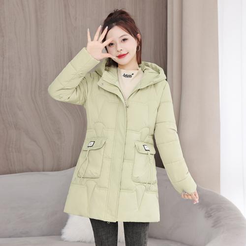 Polyester long style & With Siamese Cap Women Parkas & thermal Solid PC