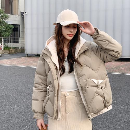 Polyester Women Parkas thicken & loose & thermal Solid PC