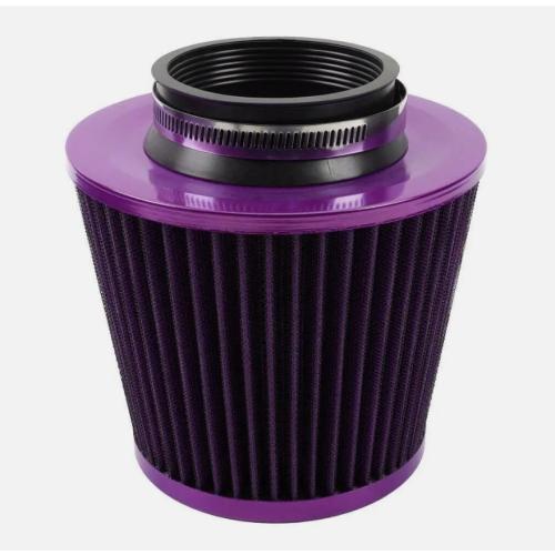 Purple 3 inch 76mm High Flow Inlet Cold Air Intake Cone Replacement Dry Air Filter