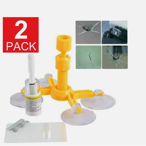 2-Pack Auto Glass Nano Repair Fluid Car Windshield Resin Crack Tool Kit