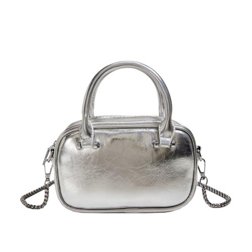 PU Leather Easy Matching Handbag with chain & attached with hanging strap Solid PC