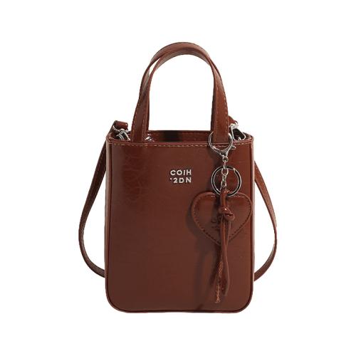 PU Leather Easy Matching Handbag with hanging ornament & attached with hanging strap Solid PC