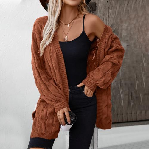 Polyester long style Women Sweater & loose & thermal Solid PC