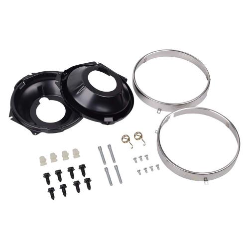 28pc Headlamp Retaining Ring Mounting Bucket Kit For 1967-1970 Chevy Camaro Nova