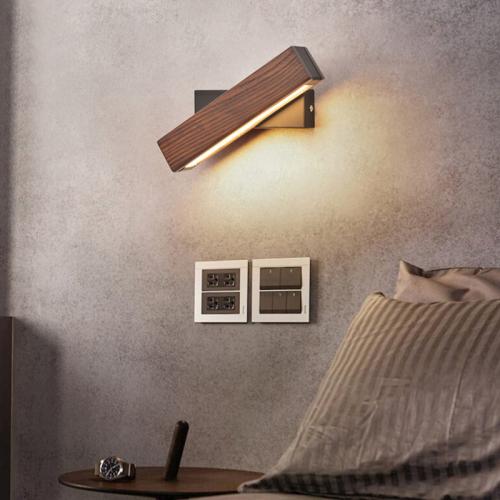 Massief hout & Ijzer & Pvc Wandlamp stuk