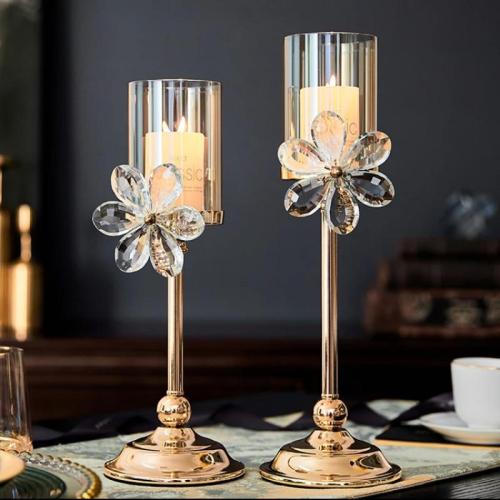 Metal & Glass Candle Holder Set