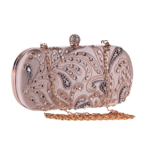 Polyester Easy Matching Clutch Bag with chain & embroidered PC