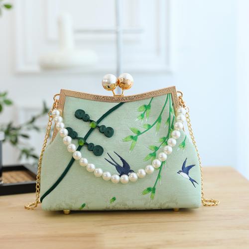 Cloth Easy Matching Clutch Bag with chain & embroidered PC