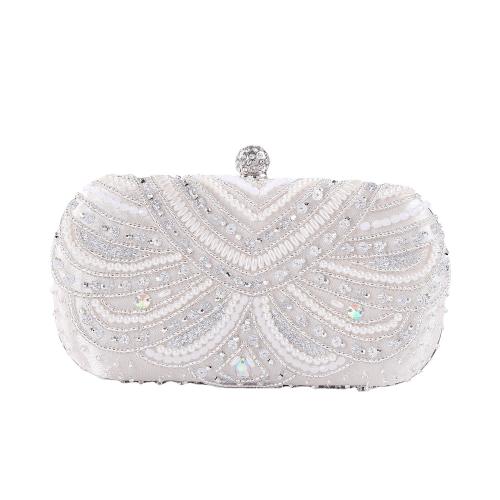 Rhinestone & Polyester hard-surface & Easy Matching Clutch Bag Plastic Pearl PC