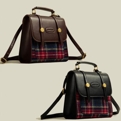 PU Cuir Backpack Polyester Plaid plus de couleurs pour le choix pièce