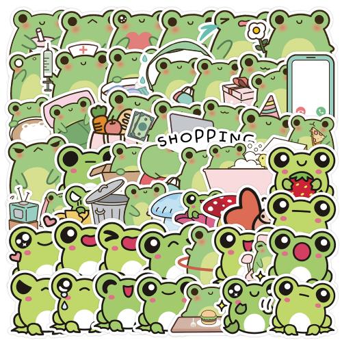 Pressure-Sensitive Adhesive & PVC Waterproof Decorative Sticker printed Cartoon green Bag