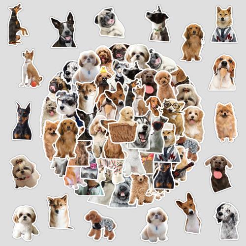 Pressure-Sensitive Adhesive & PVC DIY & Waterproof Decorative Sticker printed Puppy Pattern multi-colored Bag