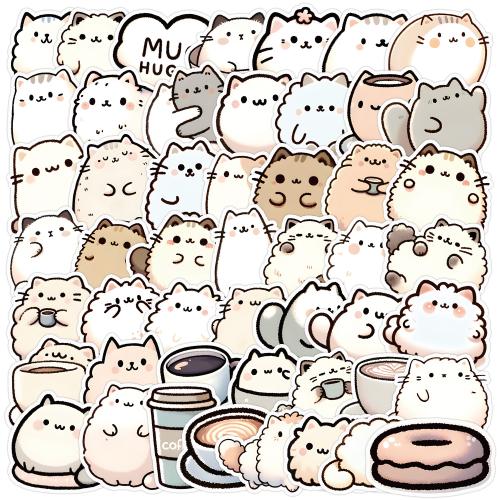 Pressure-Sensitive Adhesive & PVC DIY & Waterproof Decorative Sticker printed Cats multi-colored Bag