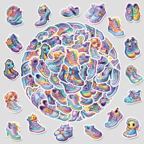 Pressure-Sensitive Adhesive & PVC DIY & Waterproof Decorative Sticker printed shoes pattern multi-colored Bag