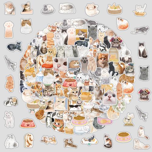 Pressure-Sensitive Adhesive & PVC DIY & Waterproof Decorative Sticker printed Cats multi-colored Bag