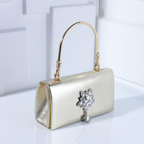 PU Leather & Polyester Easy Matching Clutch Bag with rhinestone floral PC