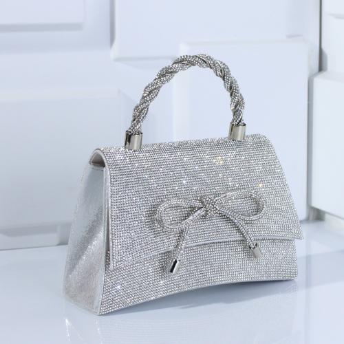 PU Leather & Polyester Easy Matching Clutch Bag with rhinestone bowknot pattern PC