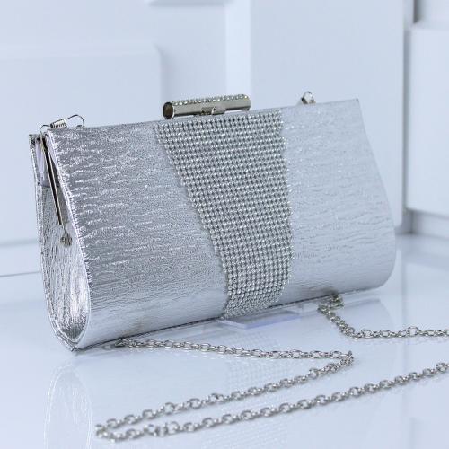 PVC & Polyester Easy Matching Clutch Bag with chain & with rhinestone PC