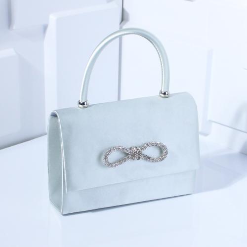 Satin & Polyester Easy Matching Clutch Bag with rhinestone bowknot pattern PC