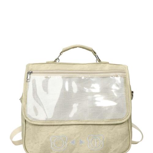 PU Leather Concise & 2D Backpack transparent Solid PC