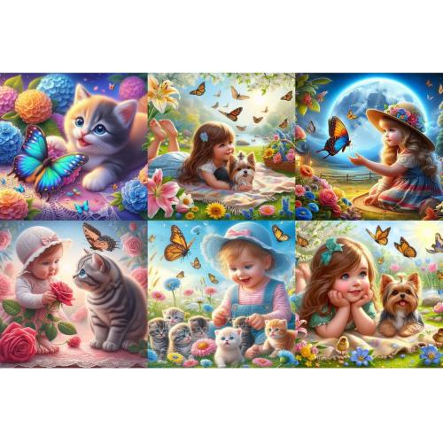 Canvas & Resin Rhinestones DIY Diamond Painting for home decoration & without frame Set