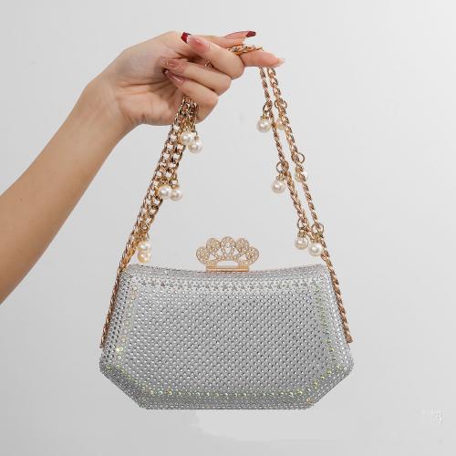 Polyester Easy Matching Clutch Bag with chain & with rhinestone PC