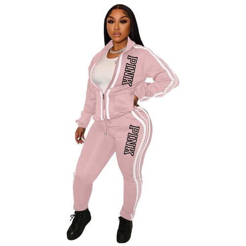 Polyester Women Casual Set slimming & two piece printed letter Set