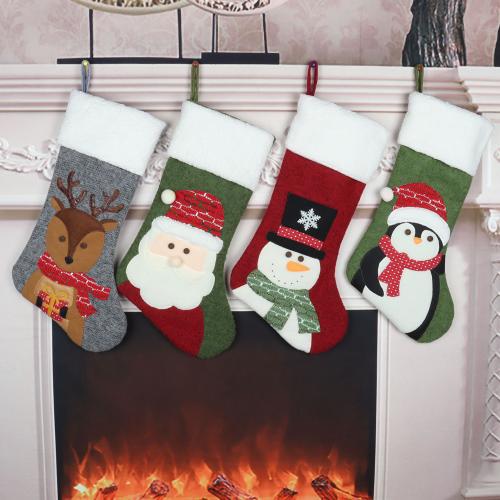 Cloth Christmas Stocking, for home decoration & Cute & christmas design, different color and pattern for choice, more colors for choice,  PC