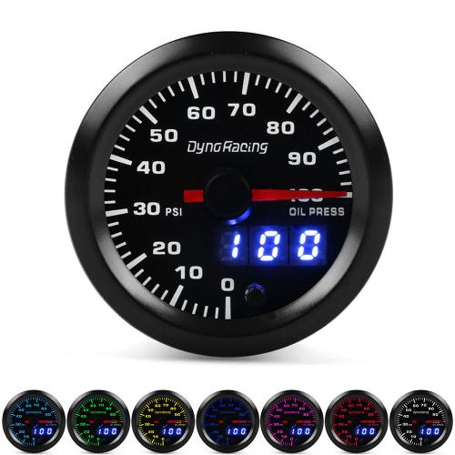 2 inch 52mm Digital & Pointer 7 Color LED 0-100 Psi Oil Pressure Gauge Meter and Sensor