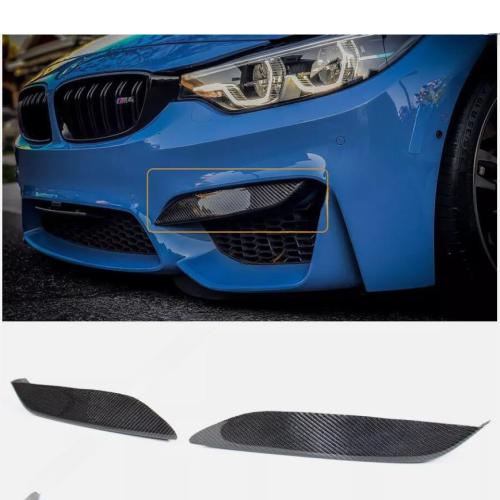 FOR 15-19 BMW F80 M3 F82 F83 M4 CARBON FIBER FRONT BUMPER AIR VENT EYELID COVERS