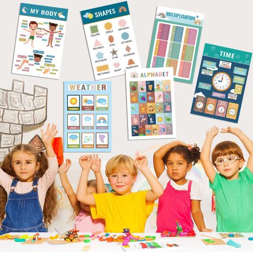 Paper Early Educational Poster educational & waterproof Set