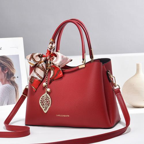 PU Leather Concise & Easy Matching Handbag attached with hanging strap Solid PC