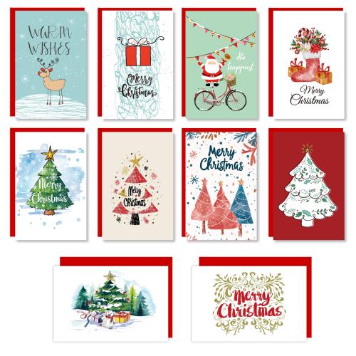 Paper DIY 3D Manual Greeting Cards christmas design mixed pattern Set