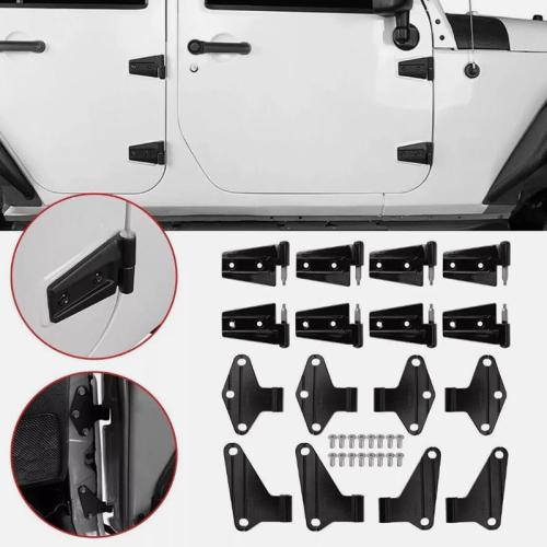 FOR 2007-2018 Jeep Wrangler JK Body Door Hinge Replacement Set Powder Coat 16pcs