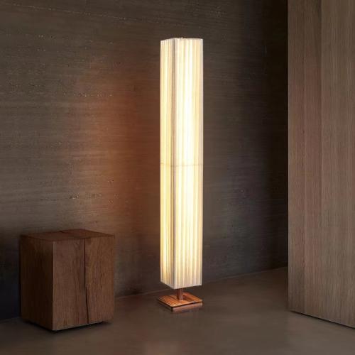 Walnut & Katoenen stof Lampen op de vloer stuk