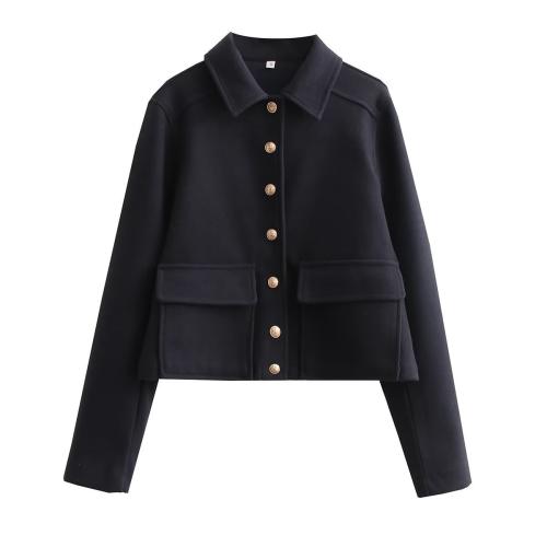 Polyester Straight Women Coat & loose & thermal Solid PC