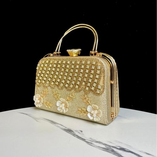 PVC & Polyester hard-surface & Evening Party Handbag with rhinestone PC