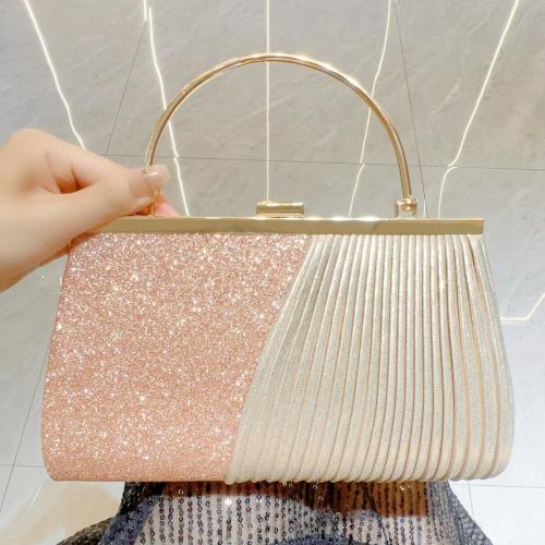 Sequin & Polyester Evening Party Handbag with chain & attached with hanging strap PC