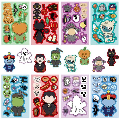 PVC Rubber DIY Decorative Sticker Halloween Design & waterproof mixed pattern Bag