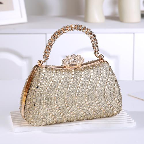 Polyester Easy Matching Clutch Bag with chain & with rhinestone PC