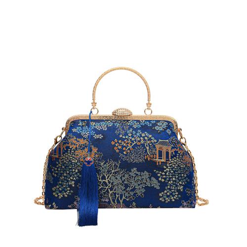 Cloth Easy Matching Clutch Bag with chain & embroidered PC