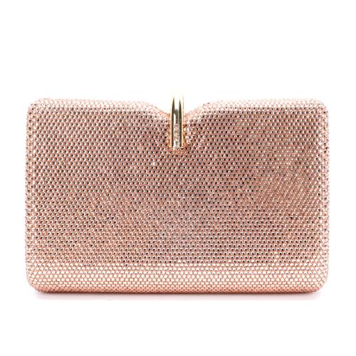 PU Leather & Rhinestone hard-surface & Easy Matching Clutch Bag with chain PC