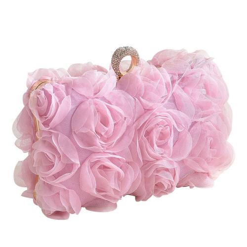 Polyester Easy Matching Clutch Bag with rhinestone floral PC