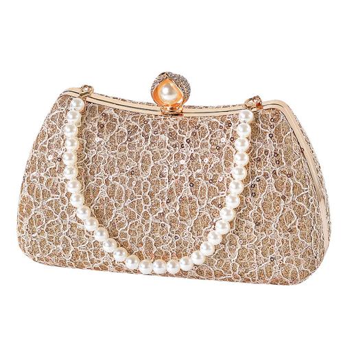 PU Leather & Lace Easy Matching Clutch Bag with rhinestone PC