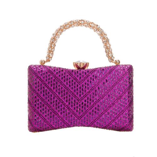 Rhinestone & Polyester hard-surface & Easy Matching Clutch Bag with chain PC